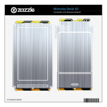 Stainless Steel with Hazard Stripes Motorola Droid X2 Skins