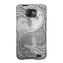Stainless Steel Yin Yang Dragons Samsung Galaxy Covers