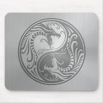 Stainless Steel Yin Yang Dragons Mouse Pads