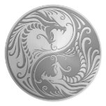 Stainless Steel Yin Yang Dragons Sticker