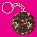 Stains in Red and Black Keychain