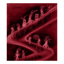 Staircase of Insanity (Red) posters