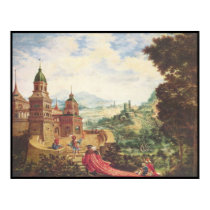 Stairway to courtyard posters