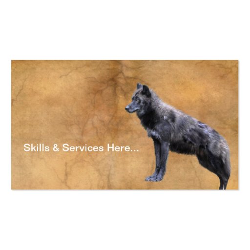 STALKING WOLF Business Card or Profile Card (back side)