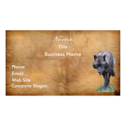 STALKING WOLF Business Card or Profile Card (front side)