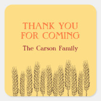 Stalks of wheats natural yellow field Thanksgiving stickers