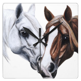 stallion and mare wall clock