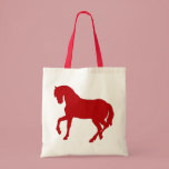 stallion sillouette-red tote bag bags