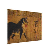 Stallion with Groom Canvas Prints