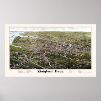 Stamford, CT Panoramic Map - 1883 zazzle_print