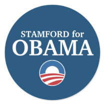 STAMFORD for Obama custom your city personalized stickers