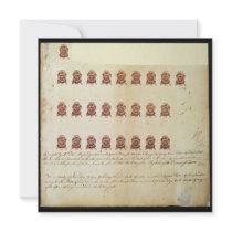 Stamp Act 1765 One Penny Stamp Proof Sheet Personalized Invite