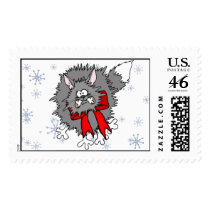 Stamp - Christmas Crazy Cat by pawtraitart Stamp - Christmas Crazy Cat