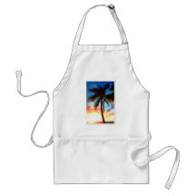 Stamp of Palm Tree Sunset Aprons