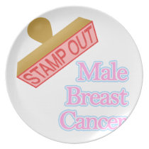 Stamp Out male breast cancer Party Plate
