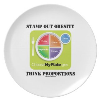 Stamp Out Obesity Think Proportions (MyPlate) Party Plate