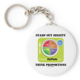 Stamp Out Obesity Think Proportions (MyPlate) keychain