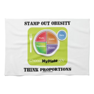 Stamp Out Obesity Think Proportions (MyPlate) Kitchen Towel