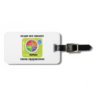 Stamp Out Obesity Think Proportions (MyPlate) Travel Bag Tags