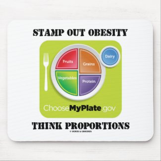 Stamp Out Obesity Think Proportions (MyPlate) Mouse Pad
