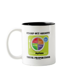 Stamp Out Obesity Think Proportions (MyPlate) mug