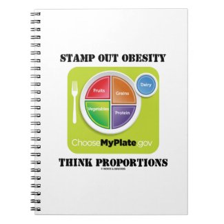 Stamp Out Obesity Think Proportions (MyPlate) Spiral Note Books