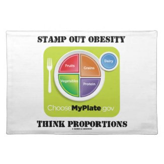 Stamp Out Obesity Think Proportions (MyPlate) Cloth Place Mat