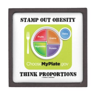 Stamp Out Obesity Think Proportions (MyPlate) Premium Trinket Boxes