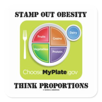 Stamp Out Obesity Think Proportions (MyPlate) sticker