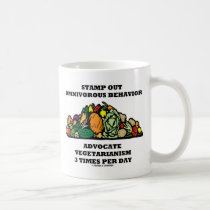 Stamp Out Omnivorous Behavior Advocate Vegetarian Coffee Mugs