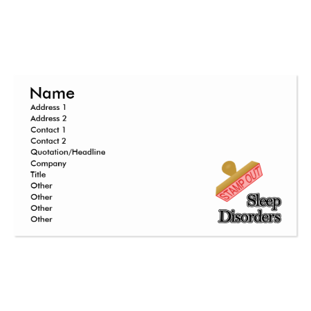 Stamp Out Sleep Disorders Business Cards