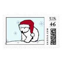 Stamp - Polar Bear Santa by pawtraitart Stamp - Polar Bear Santa