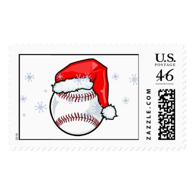 Stamp - Santa Baseball