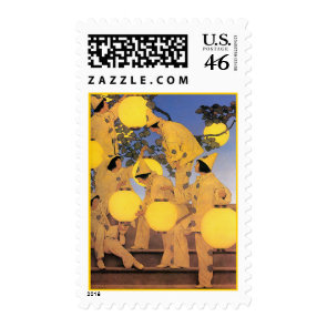 Stamp: The Lantern Bearers - maxfield+parrish stamp