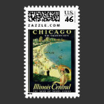 Stamp-Vintage Chicago Travel Art-1 stamps