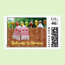 Stamp Welcome to Ukraine