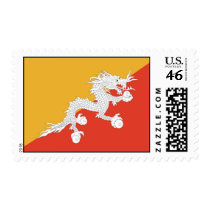 Stamp with Flag of Bhutan