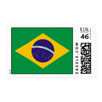 Stamp with Flag of Brazil