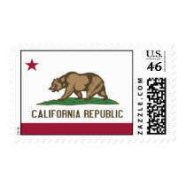 Stamp with Flag of California, U.S.A.