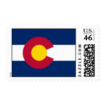 Stamp with Flag of Colorado, U.S.A.