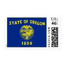 Stamp with Flag of Oregon, U.S.A.