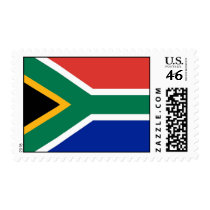 Stamp with Flag of South Africa