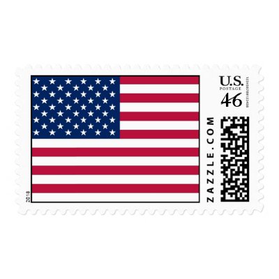 Stamp with Flag of United States of America