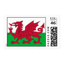 Stamp with Flag of Wales