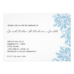 Stamped Floral Wedding Blue Invite