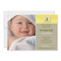 Stamped Monogram Birth Announcement :: yellow