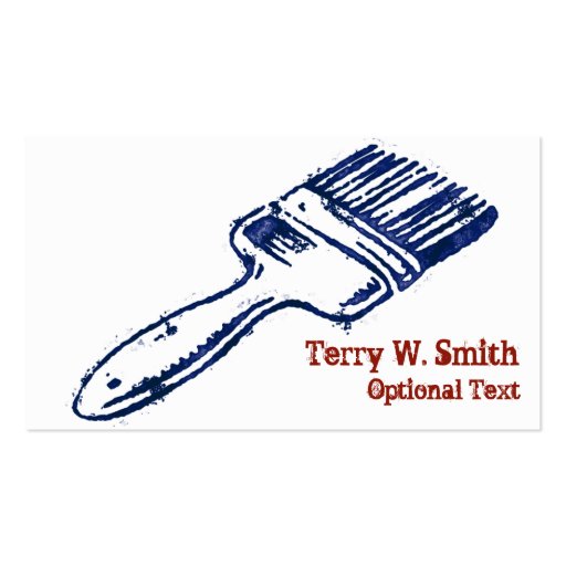 Stamped Paint Brush Business Card (front side)