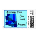 Stamps Map Greetings From Arizona AZ State county