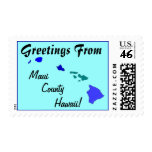 Stamps Map Greetings From Hawaii State maps county