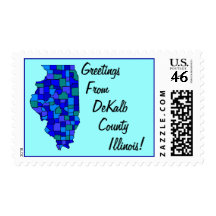 Stamps Map Greetings From Illinois Your county